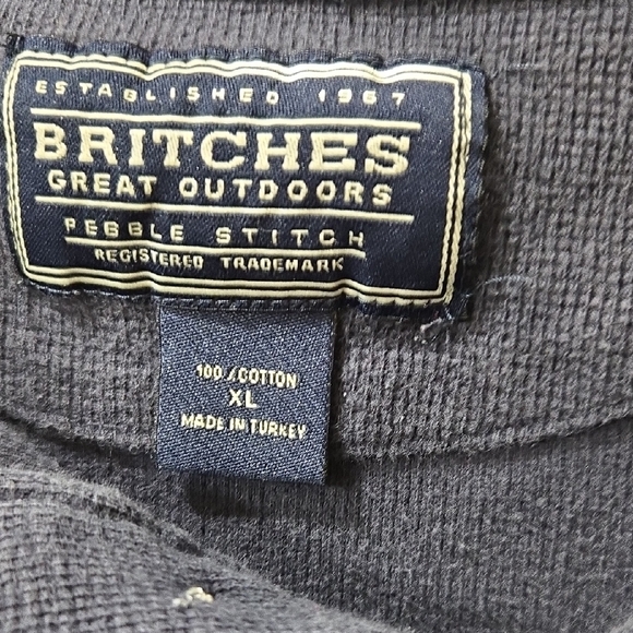 Britches Rugged Navy Long Sleeve Henley Shirt - Picture 2 of 3